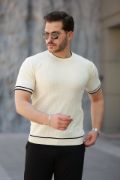 Erkek Jakarlı Ribanalı Kısa Kollu T-shirt resmi